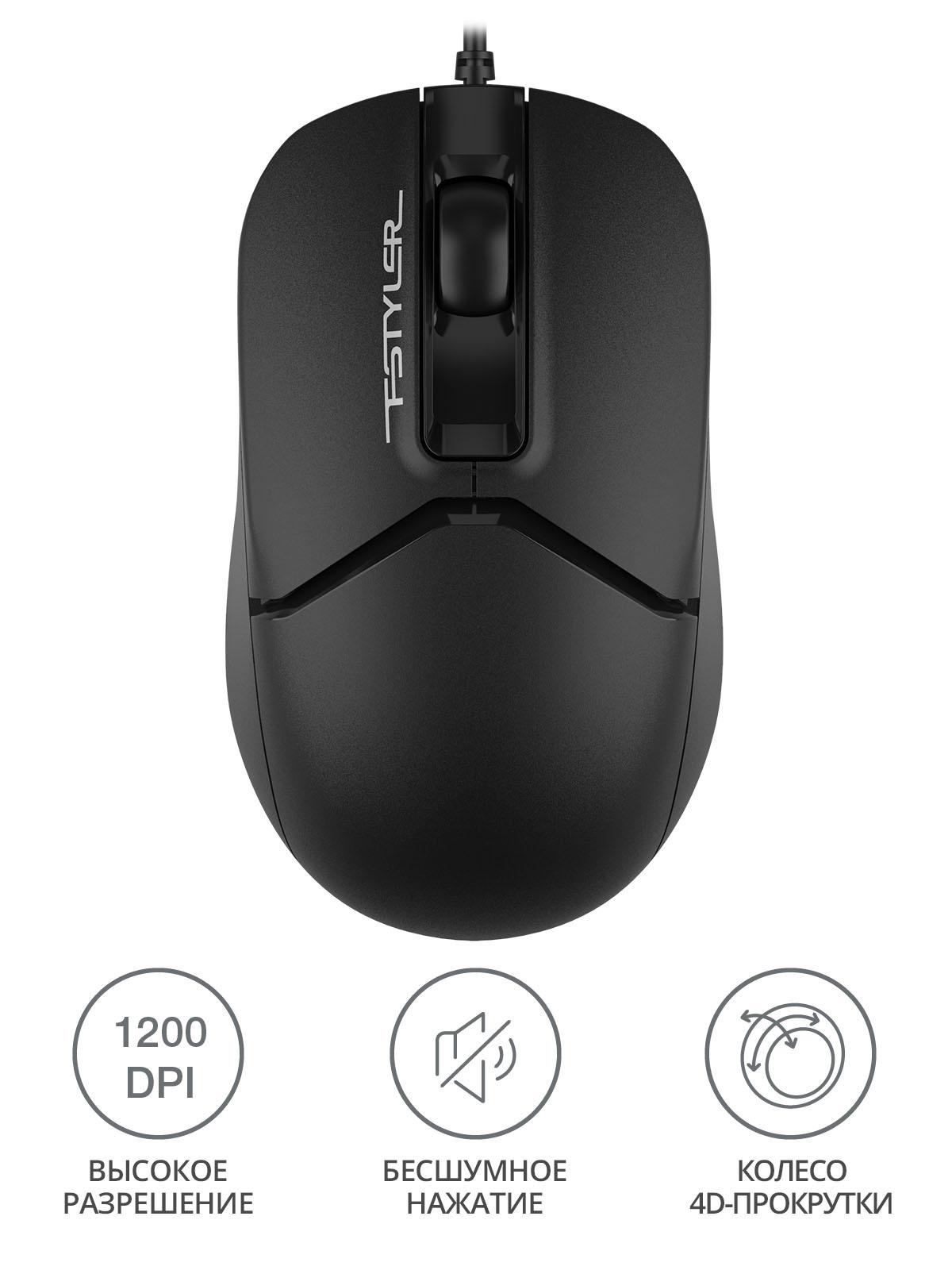 Мышь A4Tech Fstyler черный (FM12S)