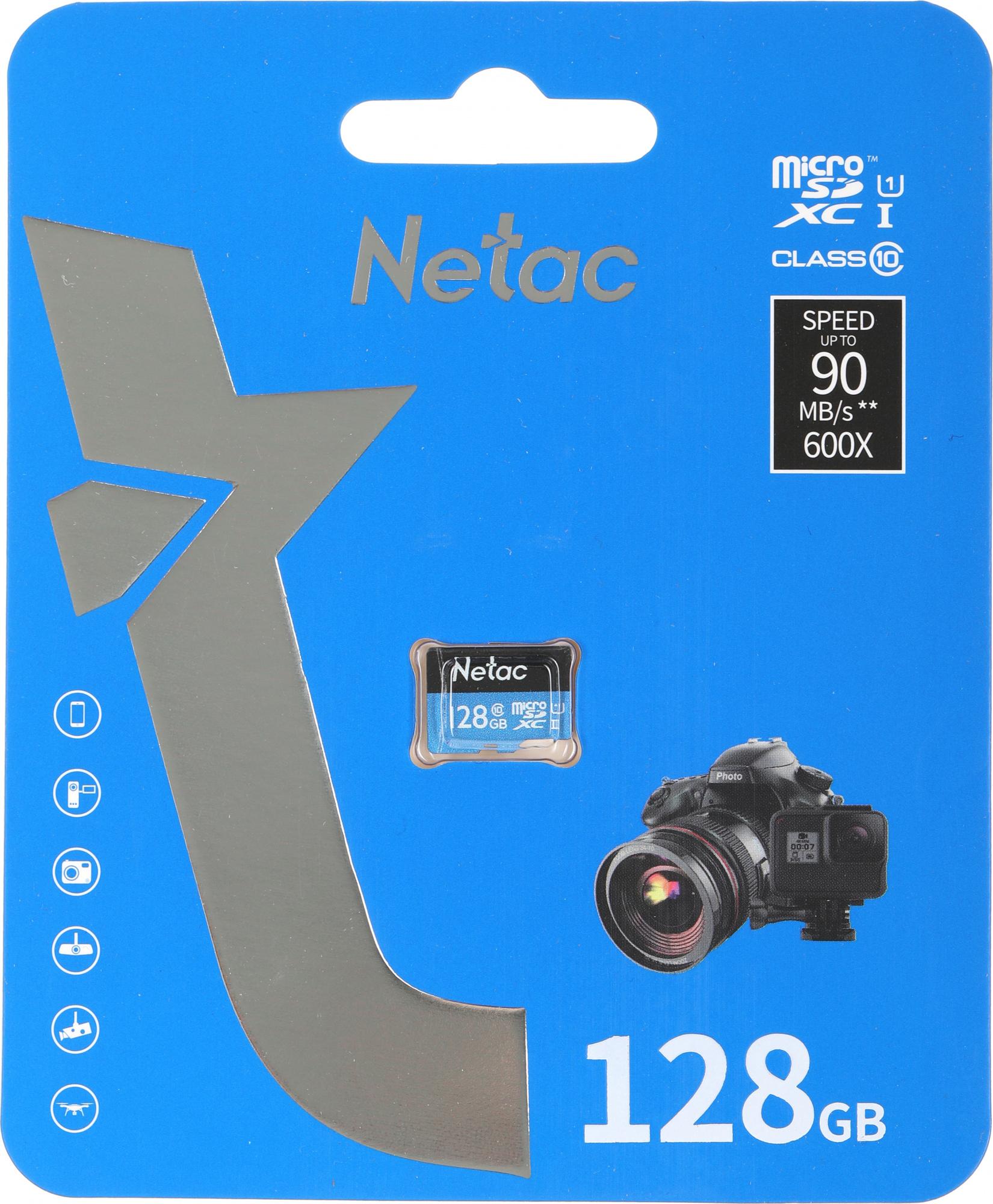 Карта памяти Netac P500 Standard MicroSDXC 128GB (NT02P500STN-128G-S)