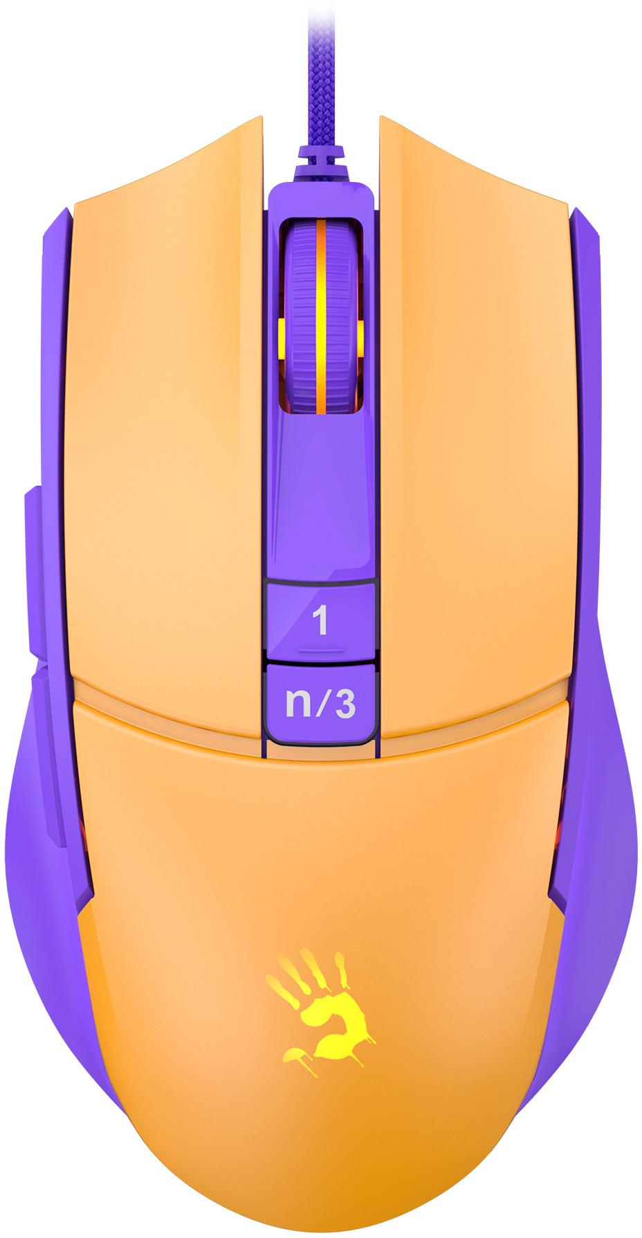 Мышь A4Tech Bloody L65 Max желтый/фиолетовый