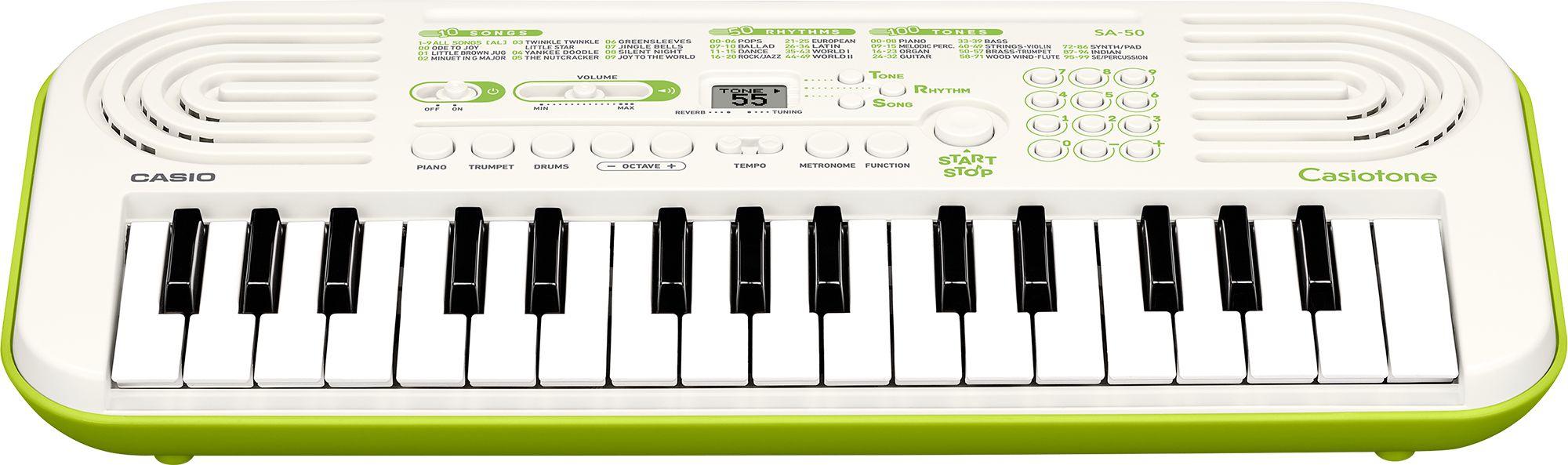 Синтезатор Casio SA-50H2 зеленый/белый