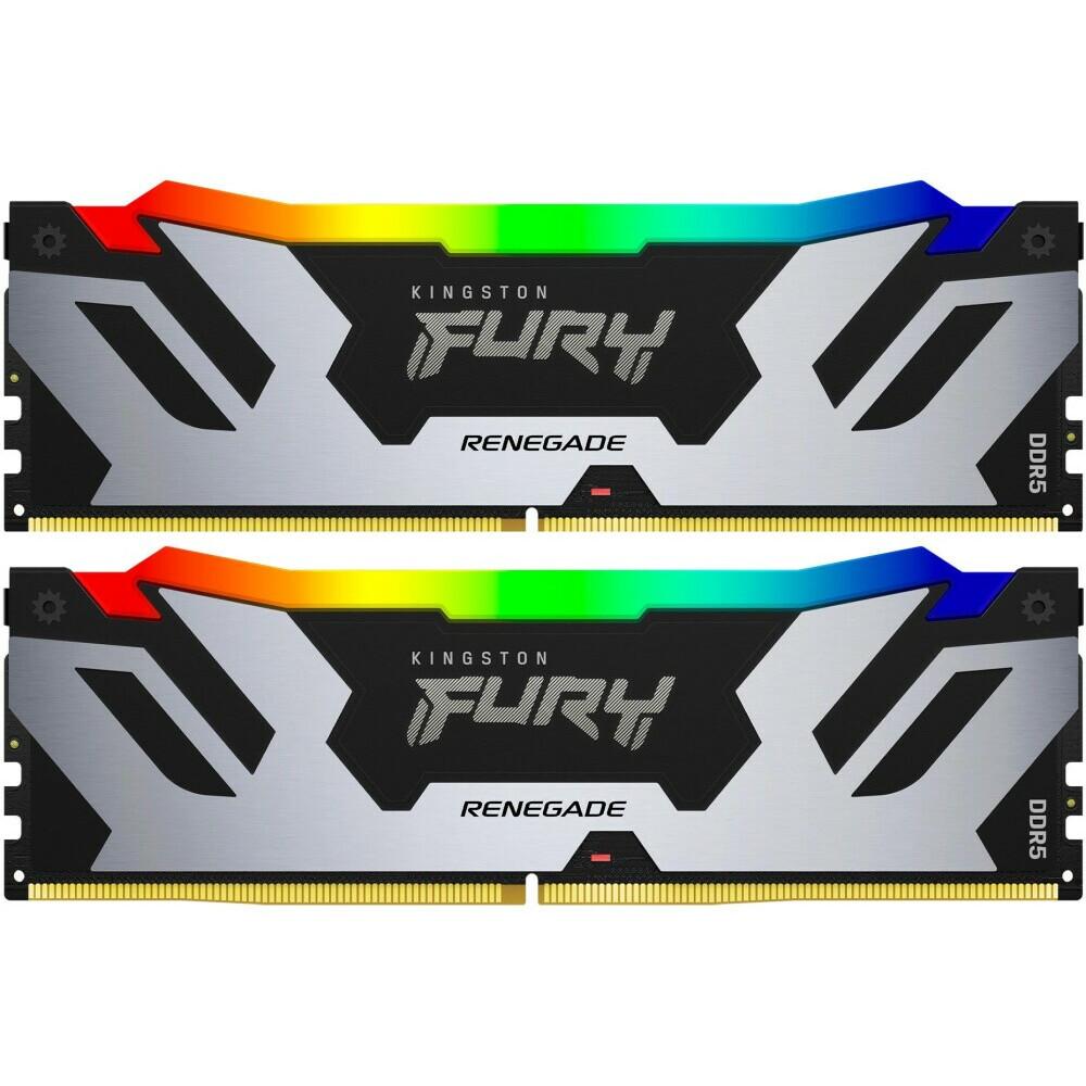 Оперативная память Kingston Fury Renegade 32GB DDR5 Silver RGB (KF572C38RSAK2-32)