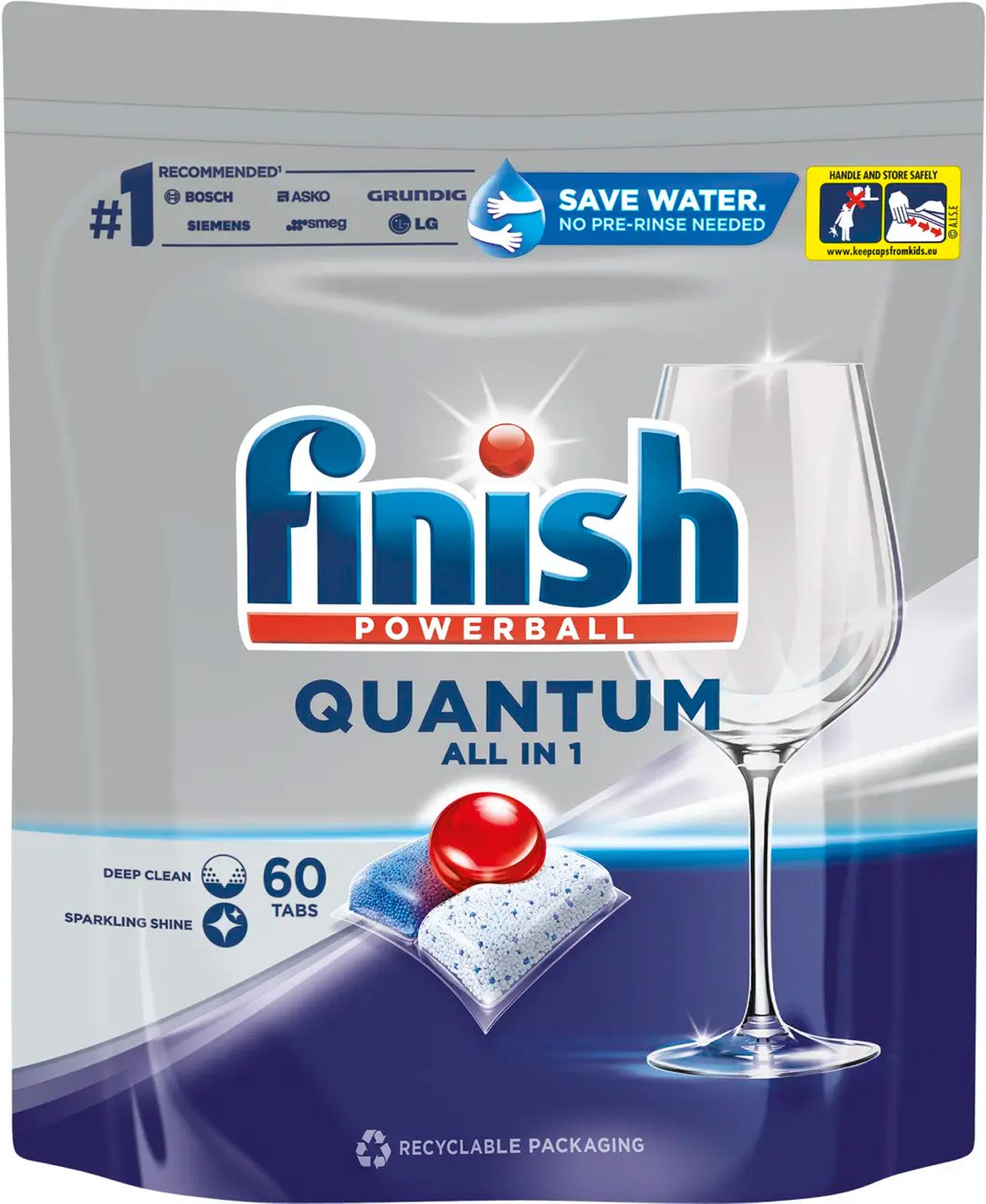 Таблетки для посудомоечных машин Finish Powerball Quantum All in 1 60шт