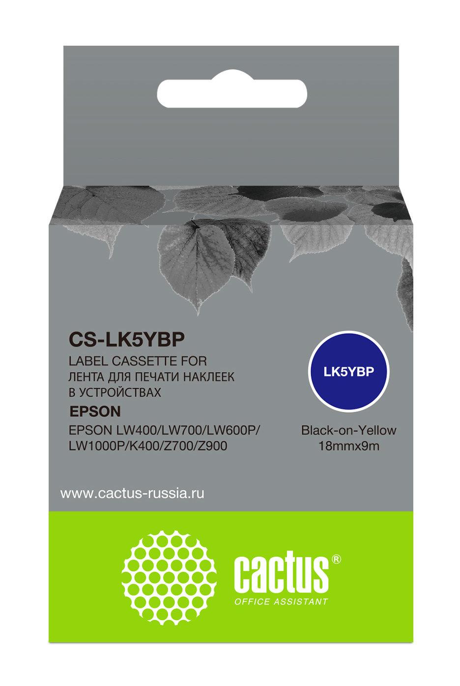 Картридж ленточный Cactus CS-LK5YBP черный