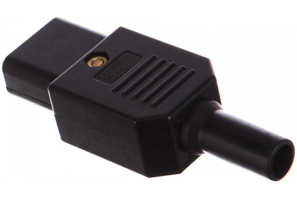 Вилка электрическая Hyperline CON-IEC320C13 черный
