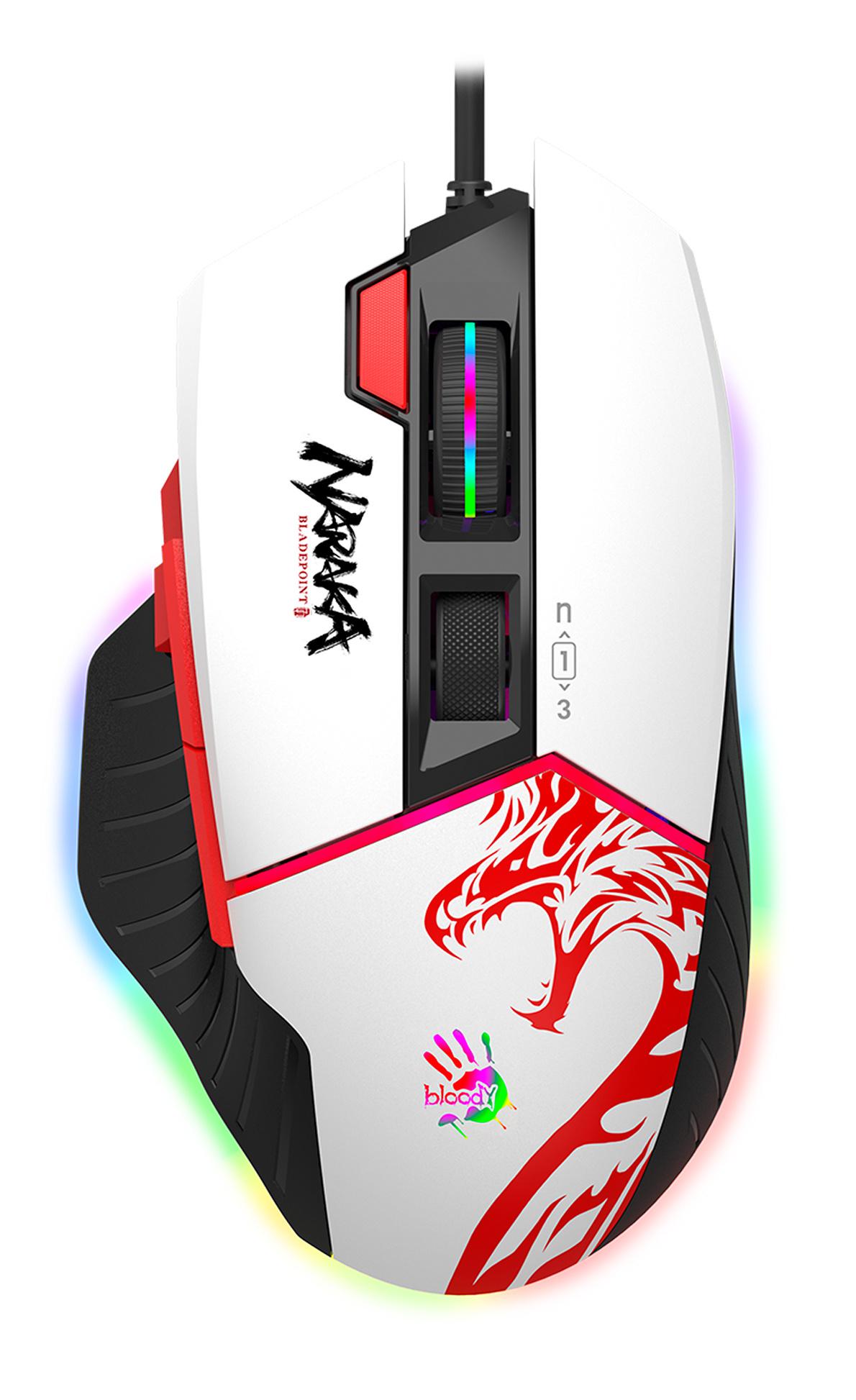 Мышь A4Tech Bloody W95 Max Naraka белый/рисунок