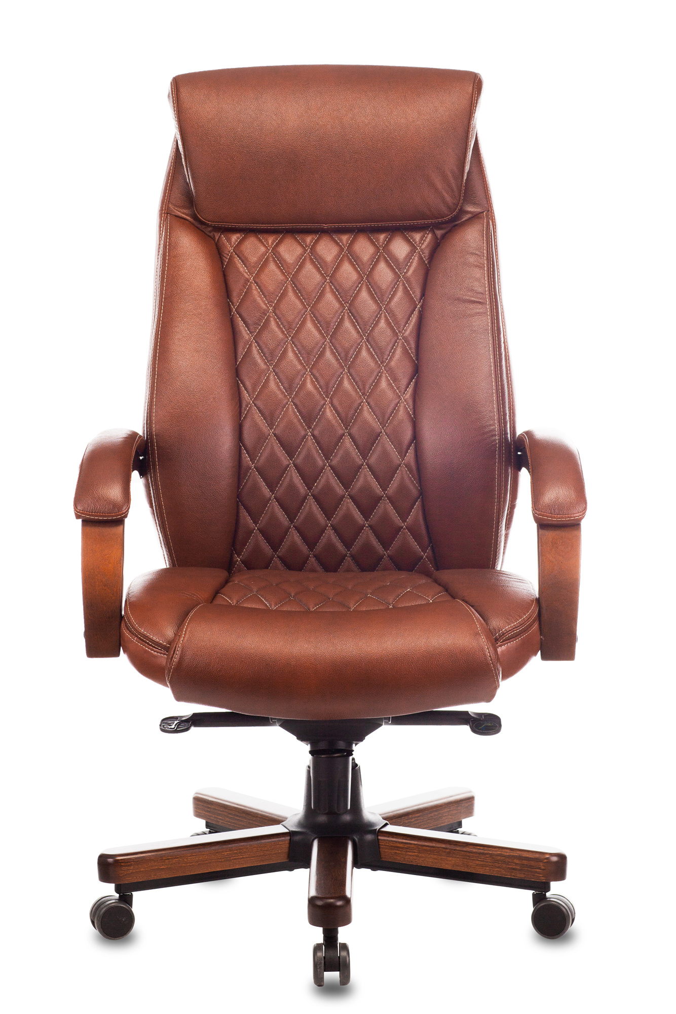 Офисное кресло Бюрократ T-9924WALNUT светло-коричневый Leather Eichel (T-9924WALNUT/CHOK)