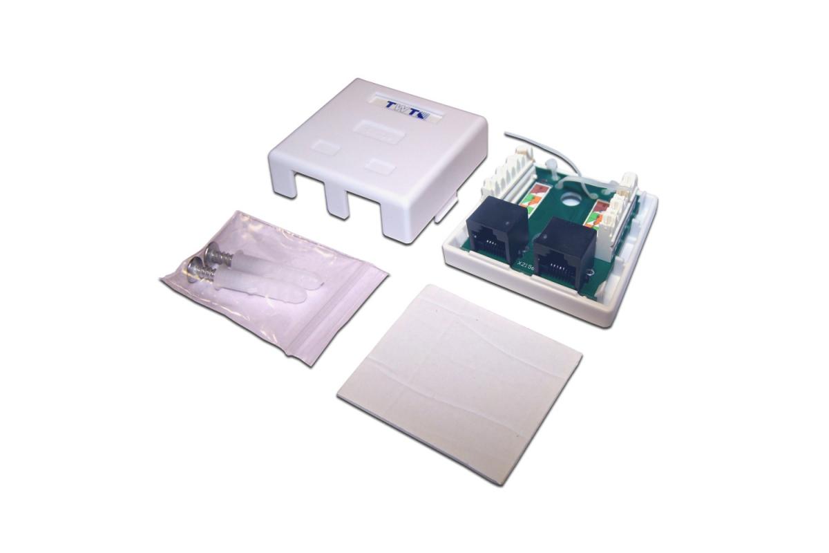Розетка компьютерная TWT TWT-SM2-4545-WH (44631)