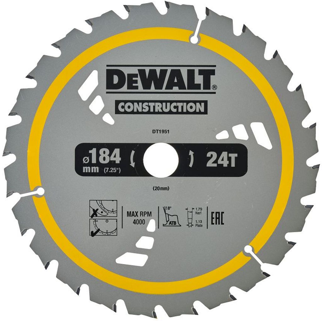 Диск пильный DeWalt DT1951-QZ