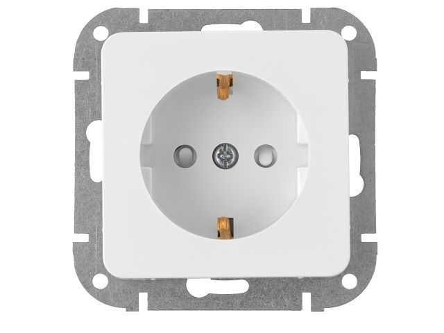 Розетка 1-ая (скрытая, с/з) белая, Astrum, BYLECTRICA