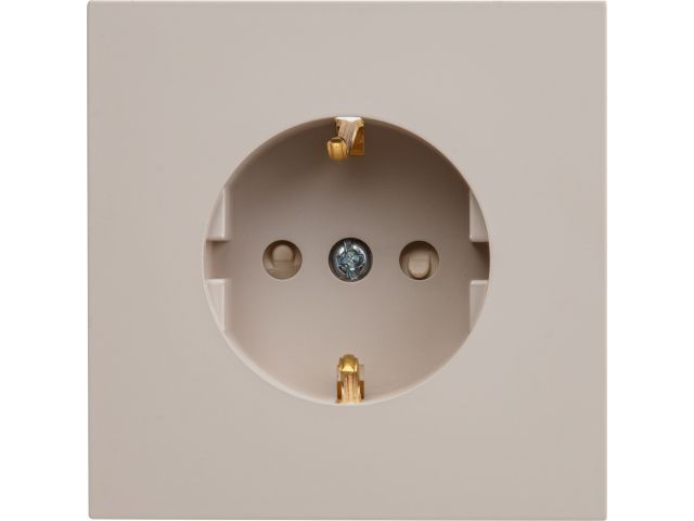 Розетка 1-ая (скрытая, с/з, з/ш) песочная, Carre, BYLECTRICA