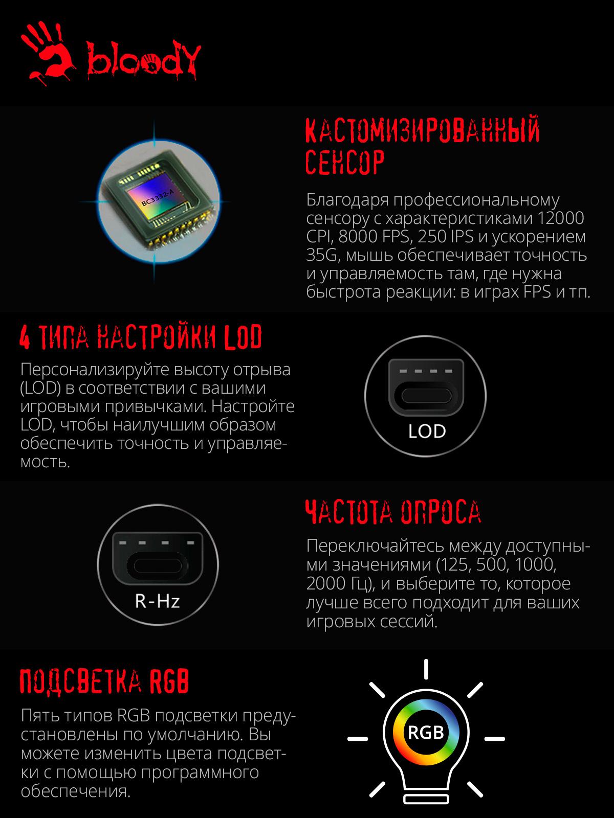 Мышь A4Tech Bloody W95 Max черный