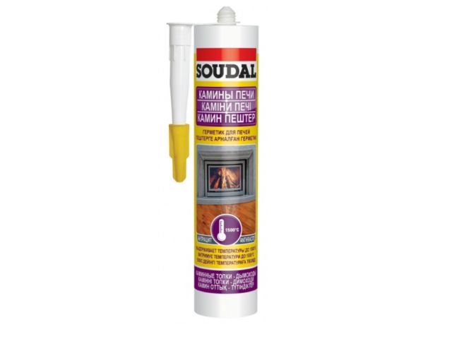 Герметик для печей "Soudal" КАМИНЫ ПЕЧИ черный 280 мл