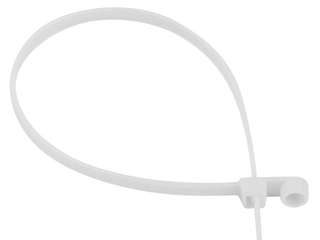 Хомут-стяжка с монтажным отверстием 4.8х200 мм белый (100 шт в уп.) STARFIX