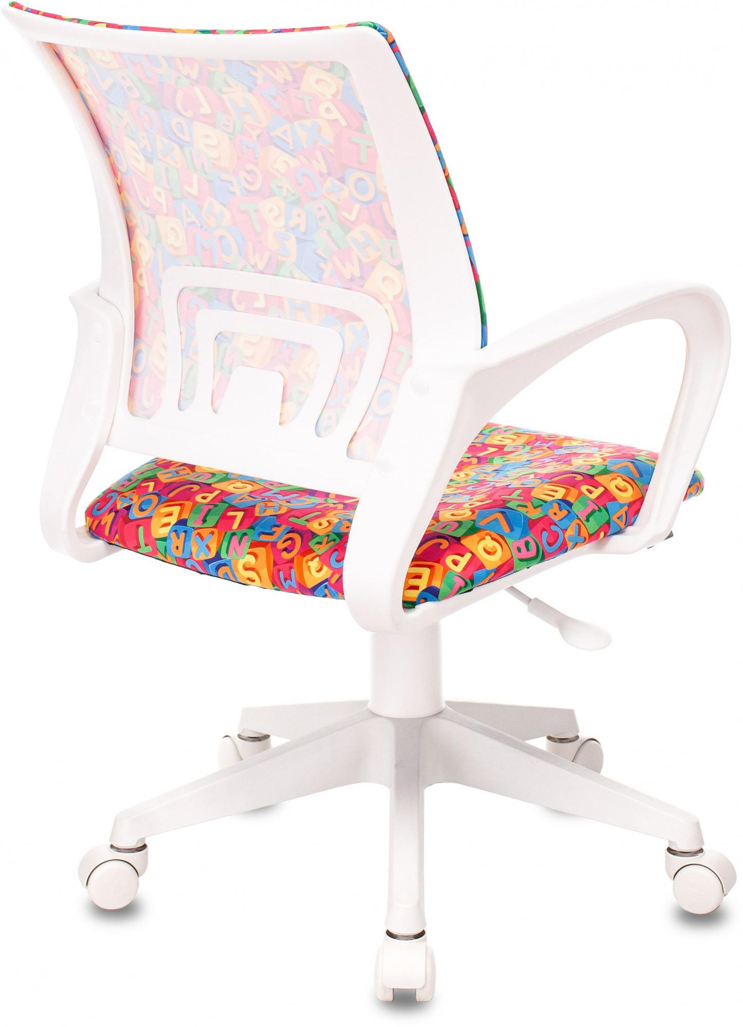 Кресло детское Бюрократ Burokids 1 W мультиколор алфавит пластик белый (BUROKIDS 1 W-ALPHAB)