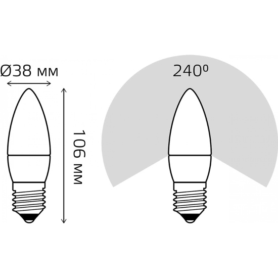 Светодиодная лампа Gauss 9.5Вт E14 220B 6500K 10шт (103101310)