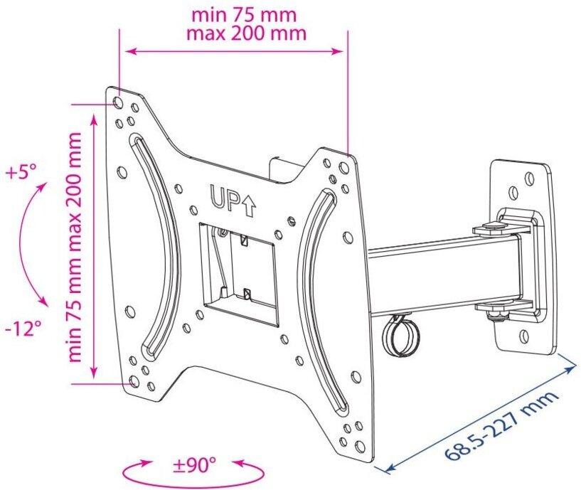 Кронштейн Kromax Optima-203 черный (28007)