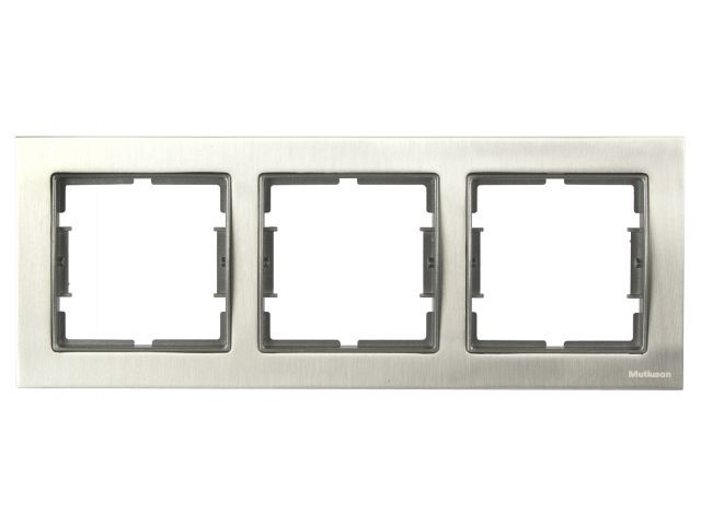 Рамка 3-ая горизонтальная нержавейка ELITRA, MUTLUSAN