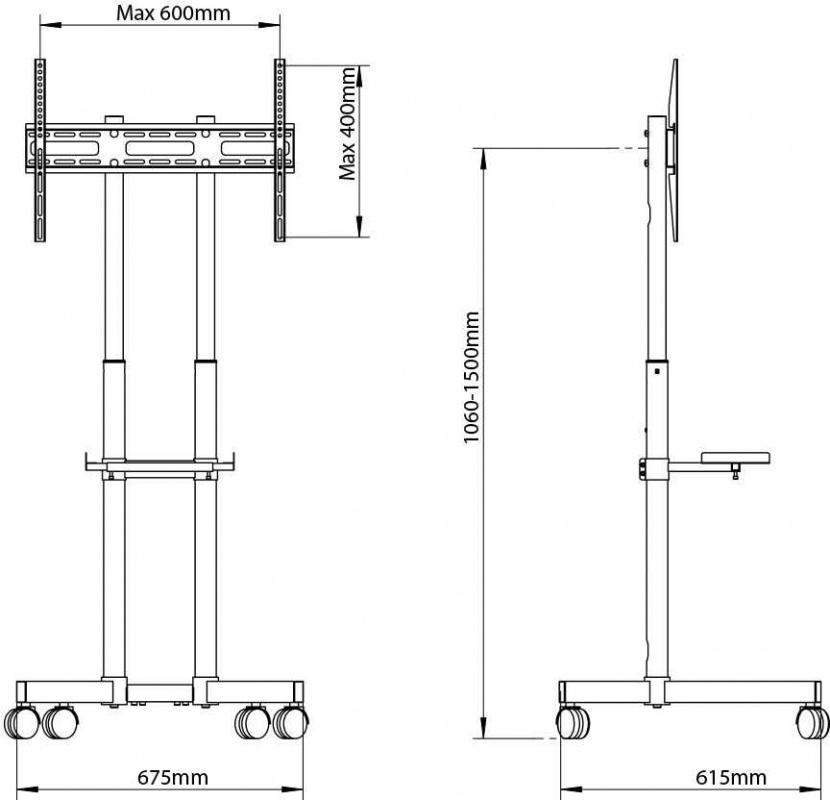 Кронштейн-стойка Arm Media PT-STAND-7 черный (10231)