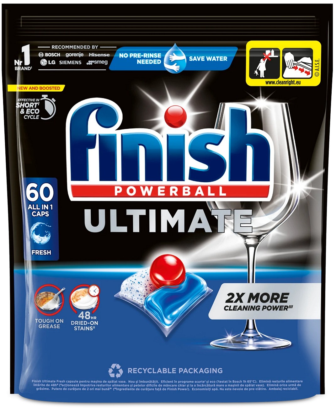Капсулы для посудомоечных машин Finish Ultimate All in One 60шт