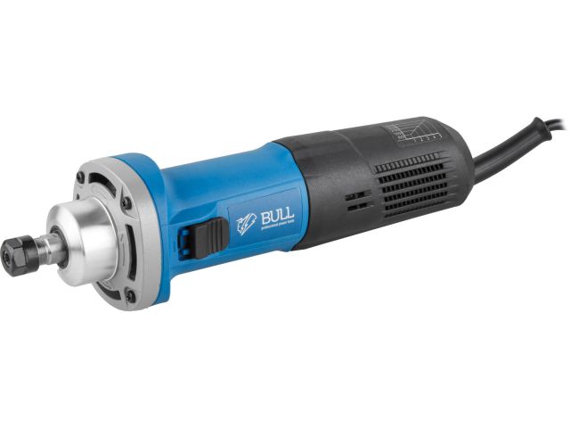 Прямая шлифмашина BULL EDG 6528 E в кор. 670 Вт, 8000-30000 об/мин, цанги 6 и 8 мм (Плавный пуск, рег. об., константная электроника, подшипники NSK, а