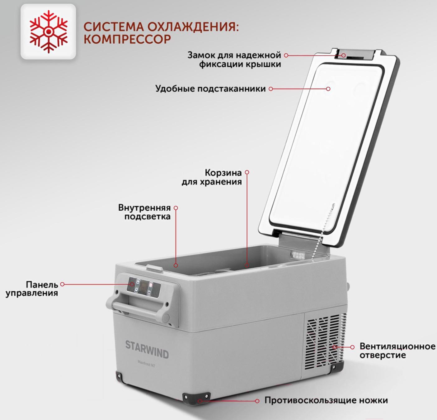 Автохолодильник Starwind Mainfrost M7 серый