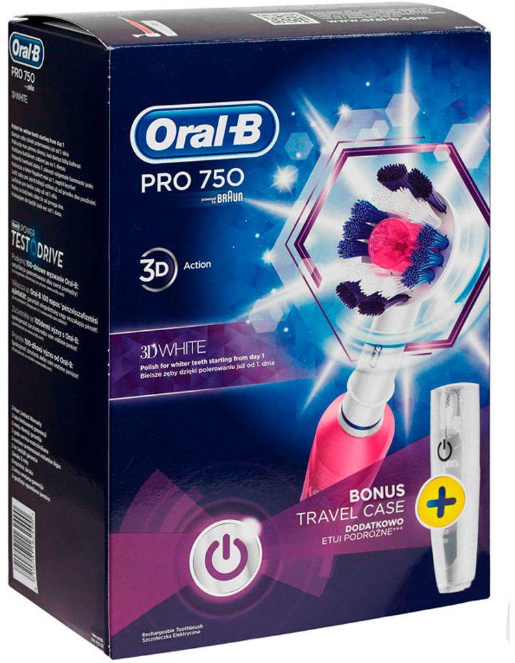 Электрическая зубная щетка Oral-B Pro 750 Limited Edition розовый