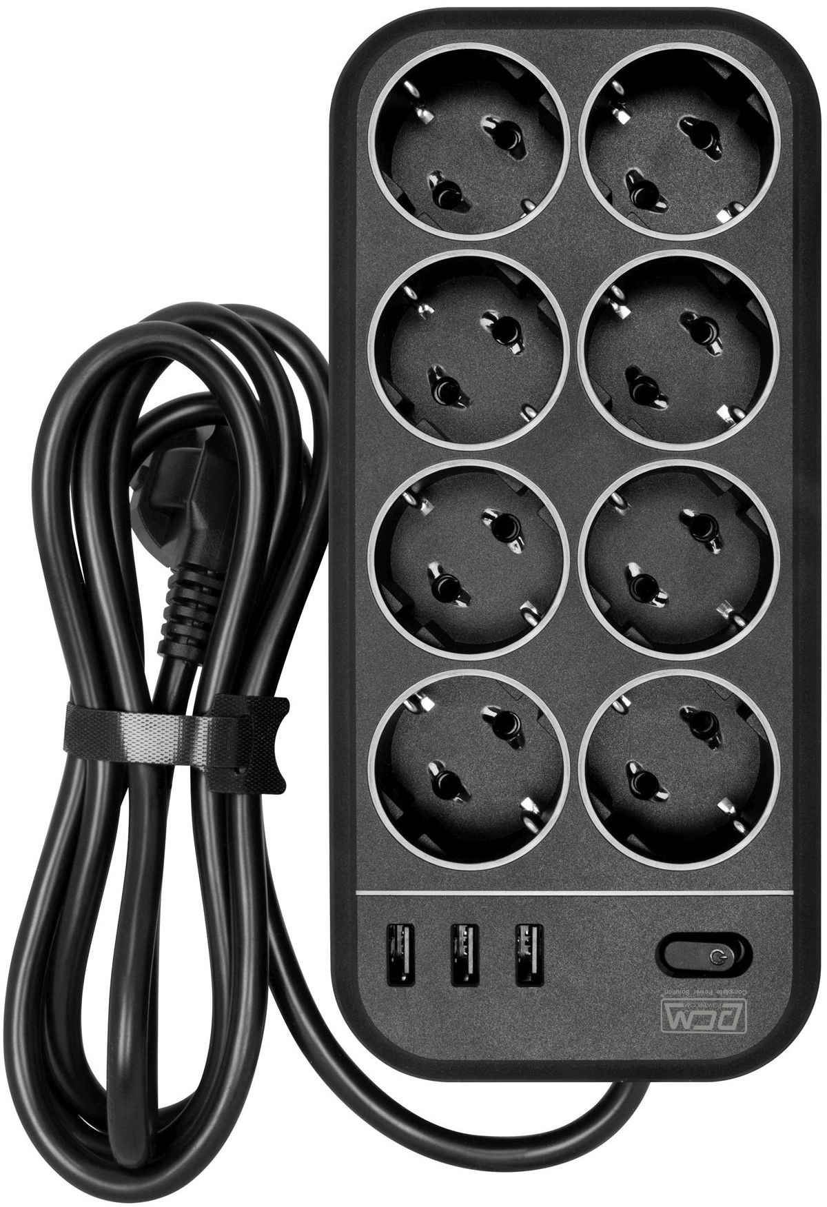 Сетевой фильтр Powercom SP-08 USB03AB 1.8м 8 розеток черный
