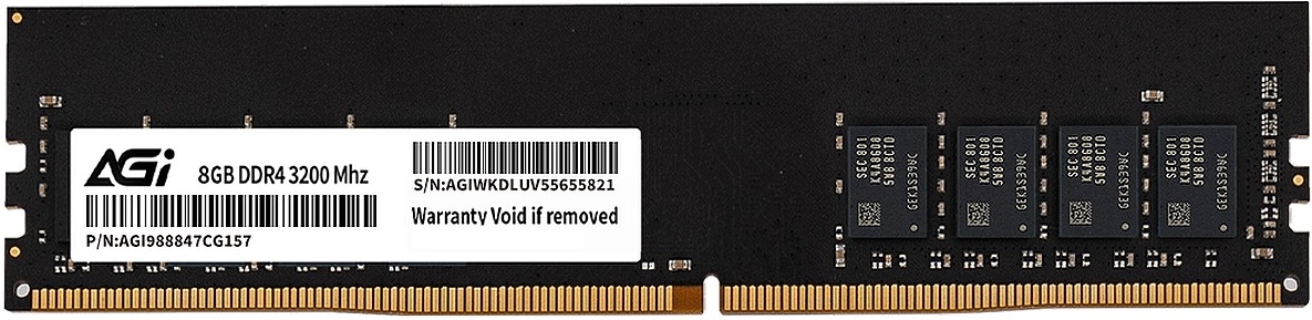 Оперативная память AGI 8GB DDR4 DIMM PC4-25600 Bulk (AGI320008UD138)