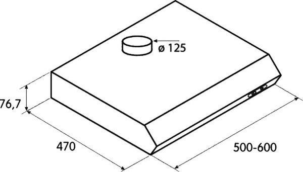 Кухонная вытяжка Jet Air Light WH/F/50 белый (PRF0094427)
