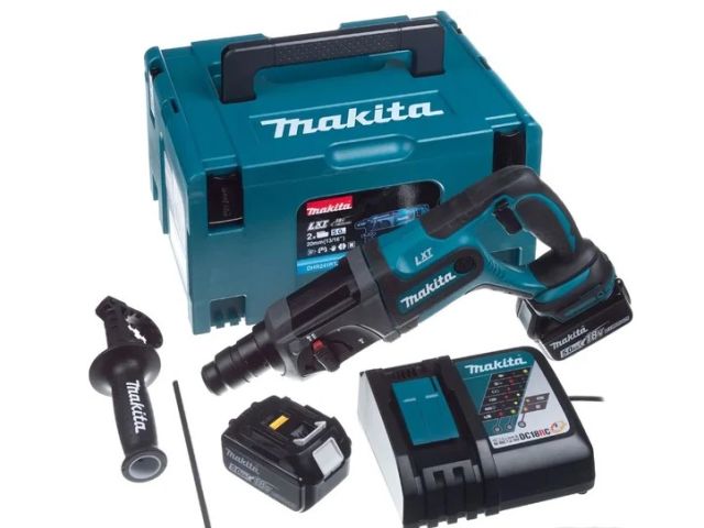 Аккум. перфоратор MAKITA LXT DHR241RTJ в кейсе (18.0 В, 2 акк., 5.0 А/ч Li-Ion, 1.9 Дж, вес 3.2 кг,)