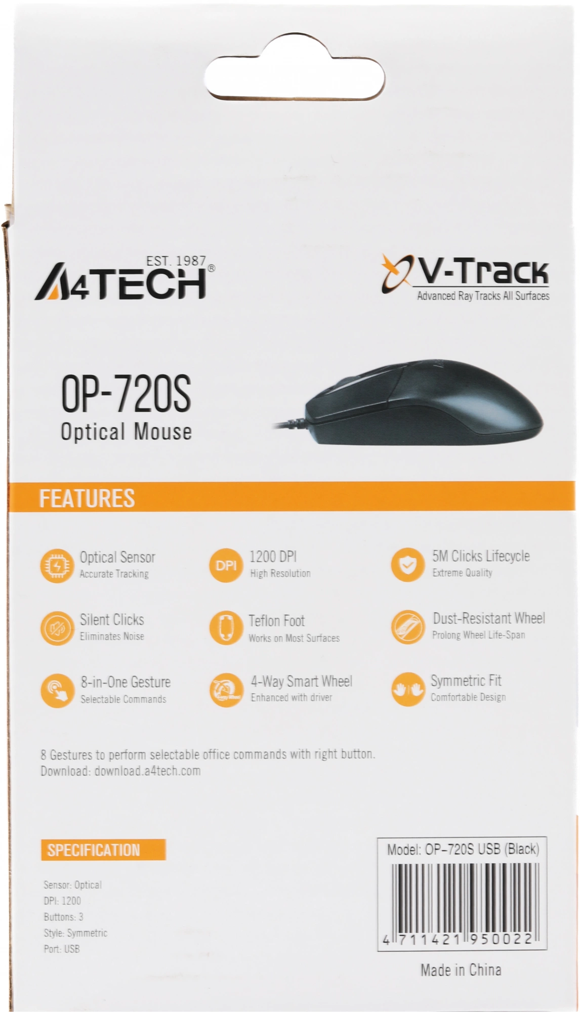 Мышь A4Tech OP-720S Black