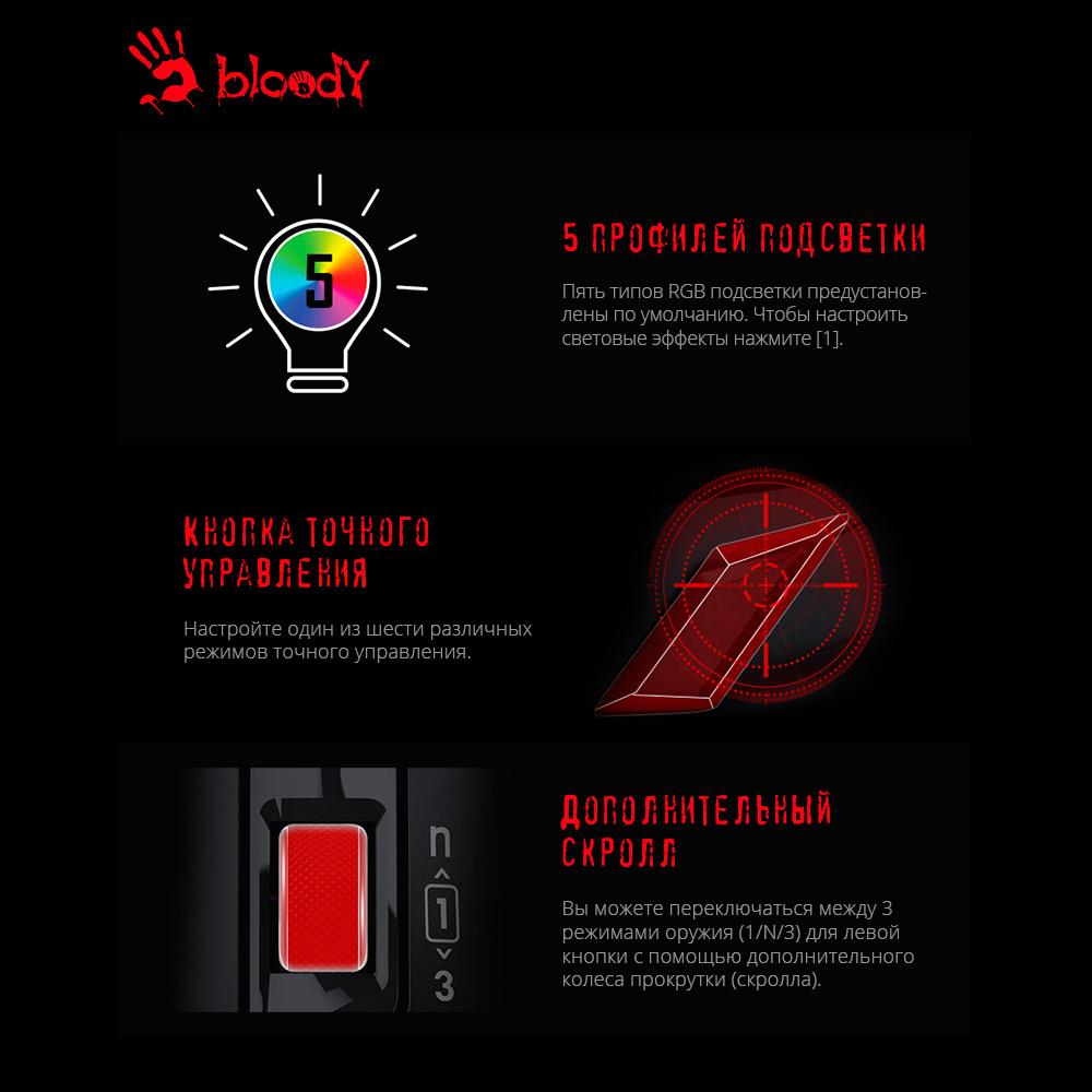 Мышь A4Tech Bloody W70 Max черный