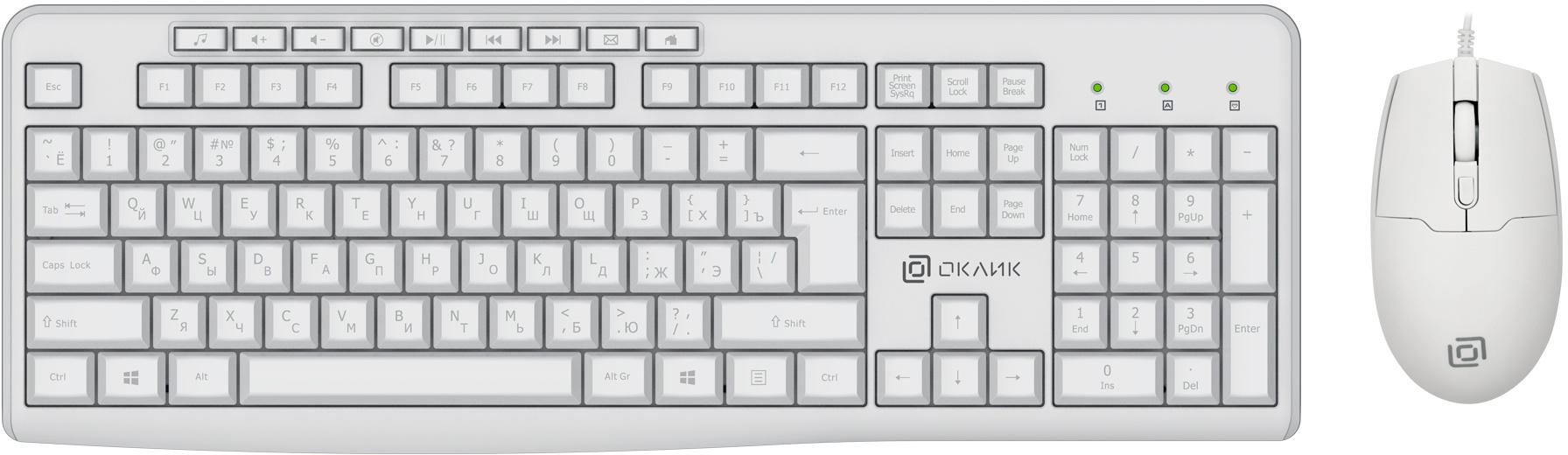 Набор периферии Oklick S650 белый (1875257)