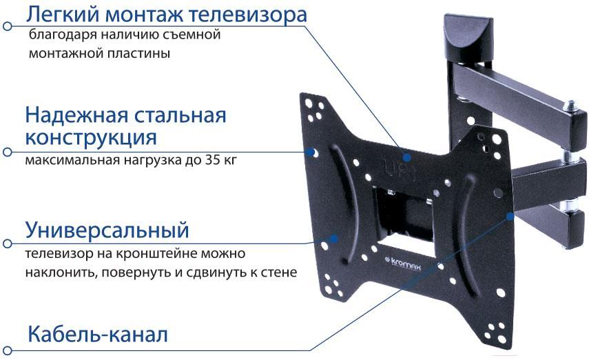 Кронштейн Kromax DIX-22 черный (28013)