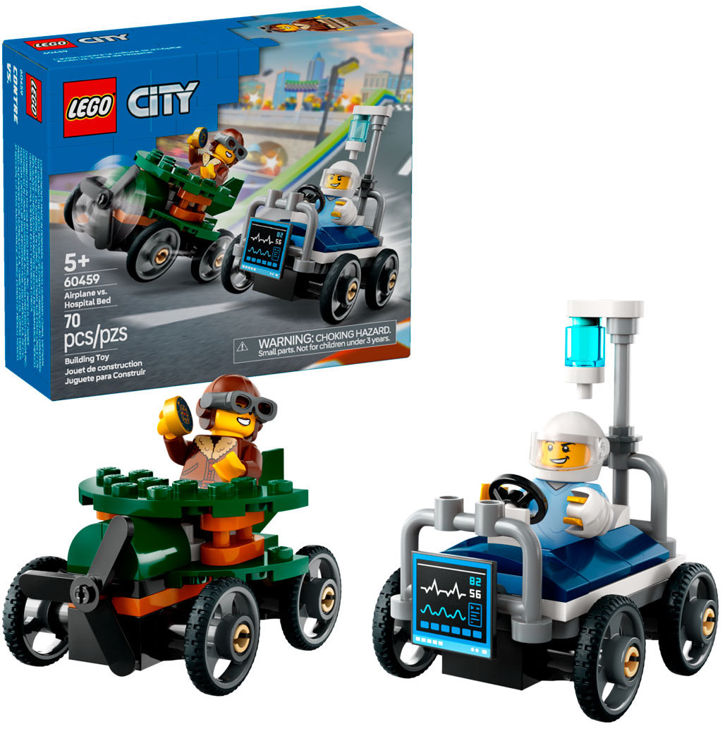 Конструктор Lego City Гоночный набор: Самолет против больничной койки (60459)