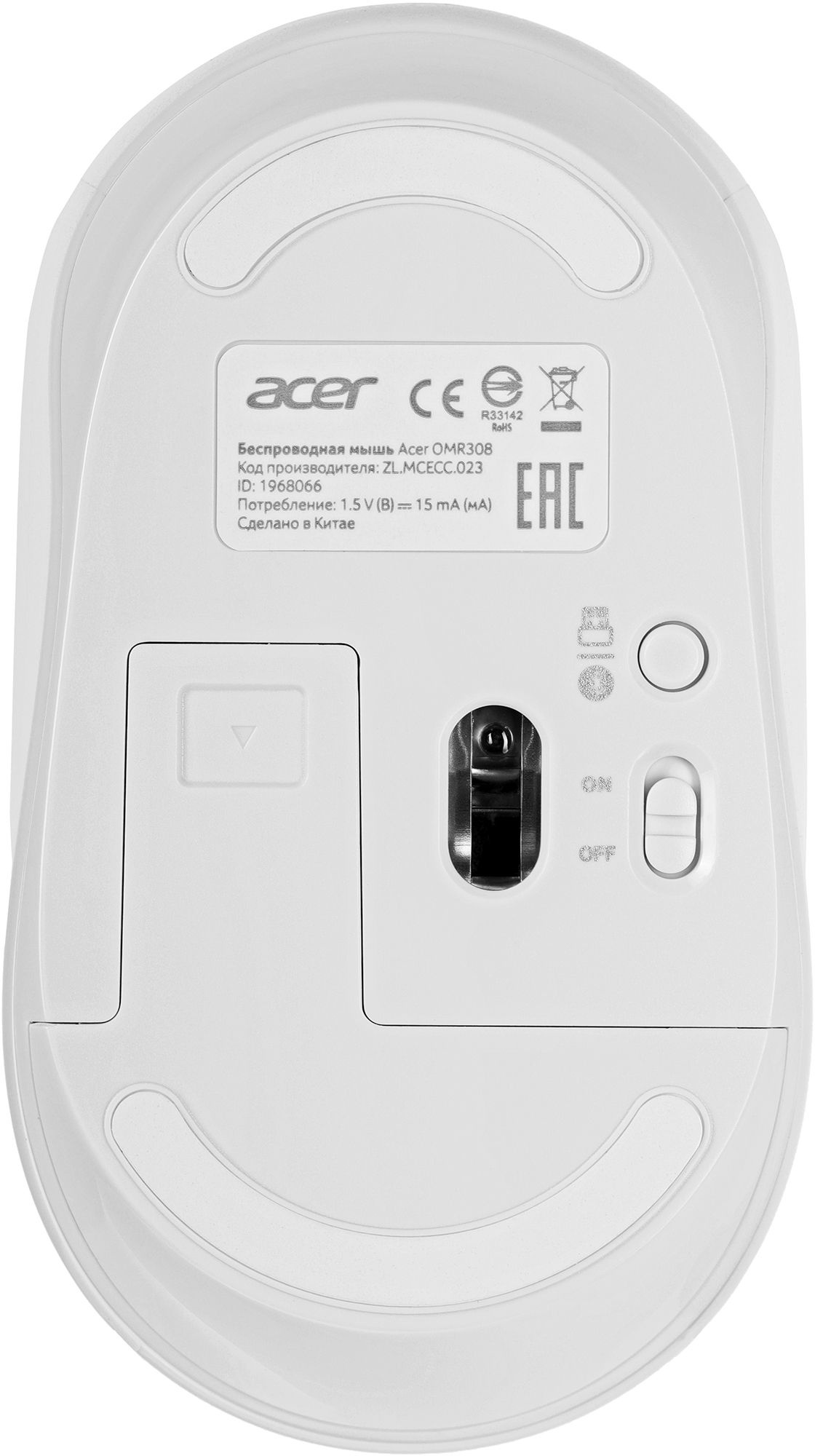 Мышь Acer OMR308 белый (ZL.MCECC.023)