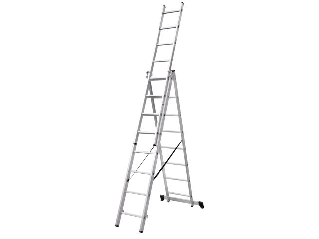 Лестница алюм. 3-х секц. 202/475/215см 3х8 ступ., 9,2кг PRO STARTUL (ST9944-08)
