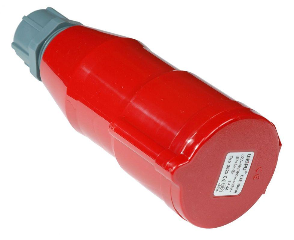 Вилка электрическая Lanmaster LAN-IEC-309-32A3P/F красный