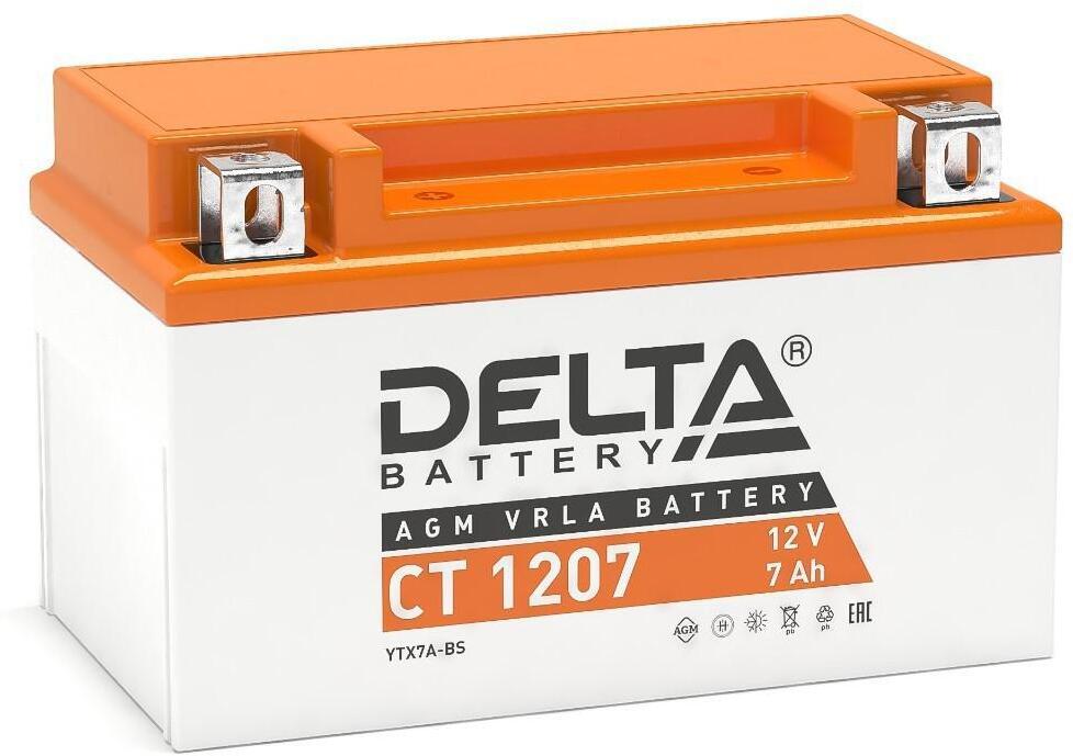 Автомобильный аккумулятор Delta CT 1207