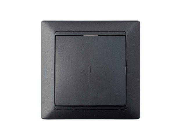 Выключатель 1 клав. (cкрытый, 10А) со световой индикацией, графит, Стиль, BYLECTRICA