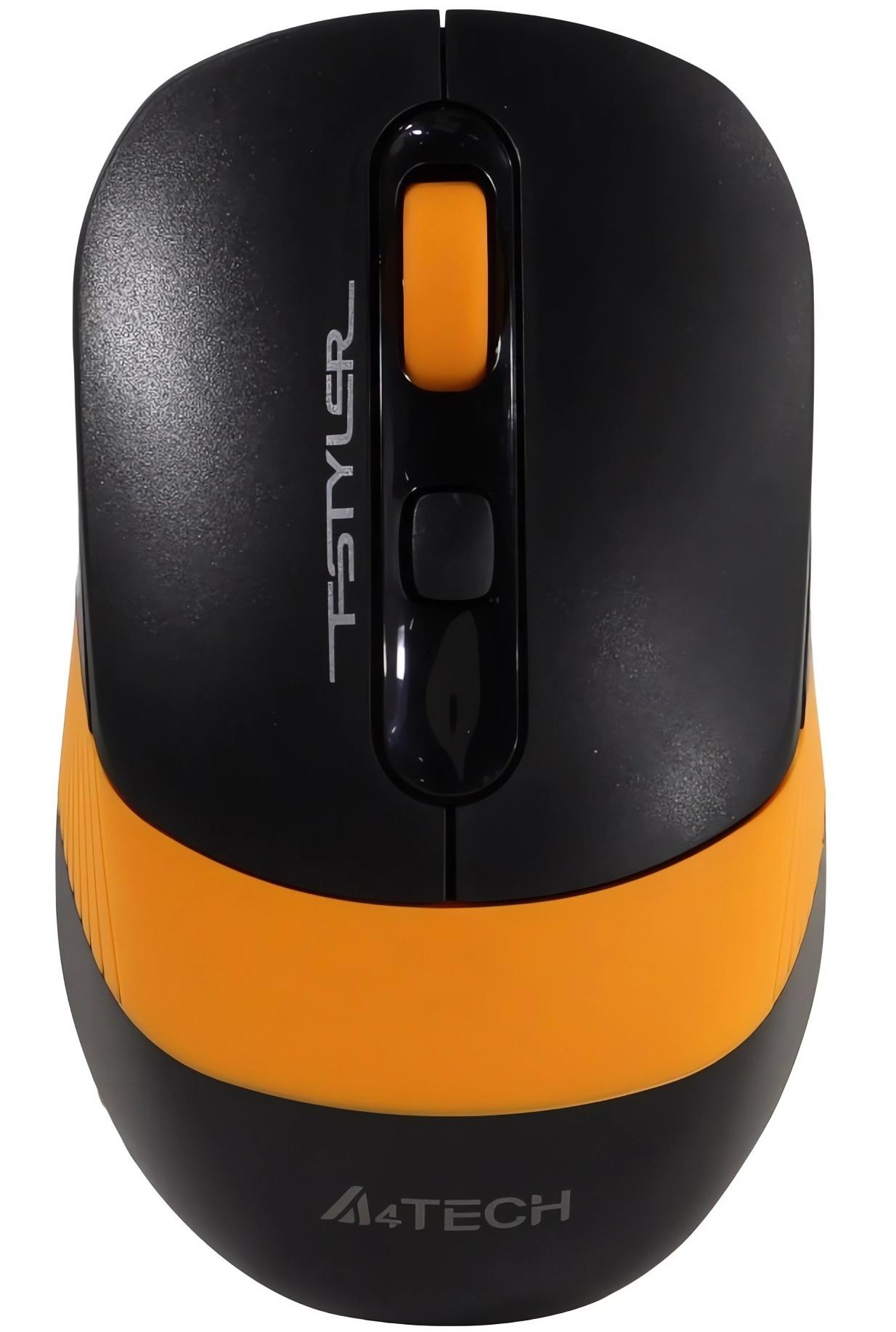 Мышь A4Tech Fstyler FG10S черный/оранжевый
