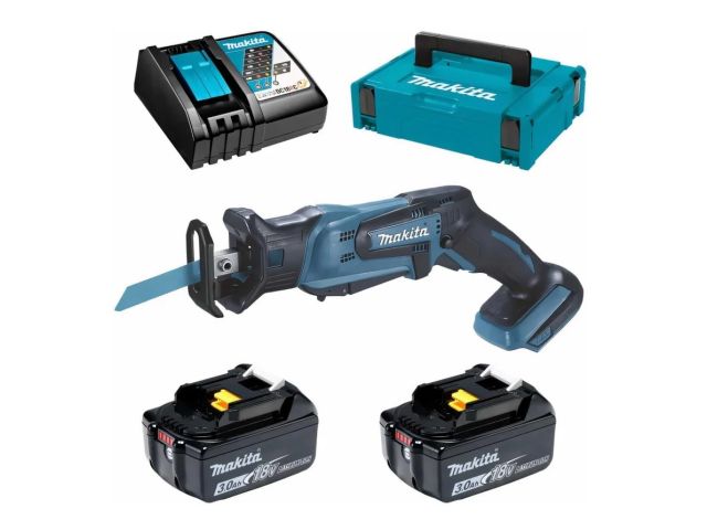 Аккум. сабельная пила LXT DJR185RFE MAKITA (18 В, 2 акк., 3.0 А/ч, дерево до 50 мм, металл до 50 мм, пластик до 50 мм)