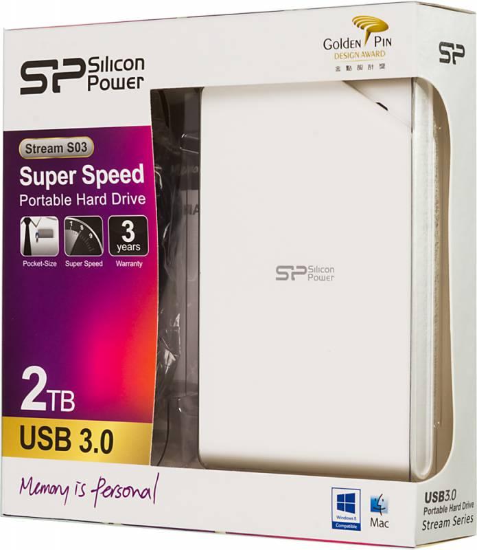 Внешний накопитель Silicon-Power Stream S03 2Tb белый (SP020TBPHDS03S3W)