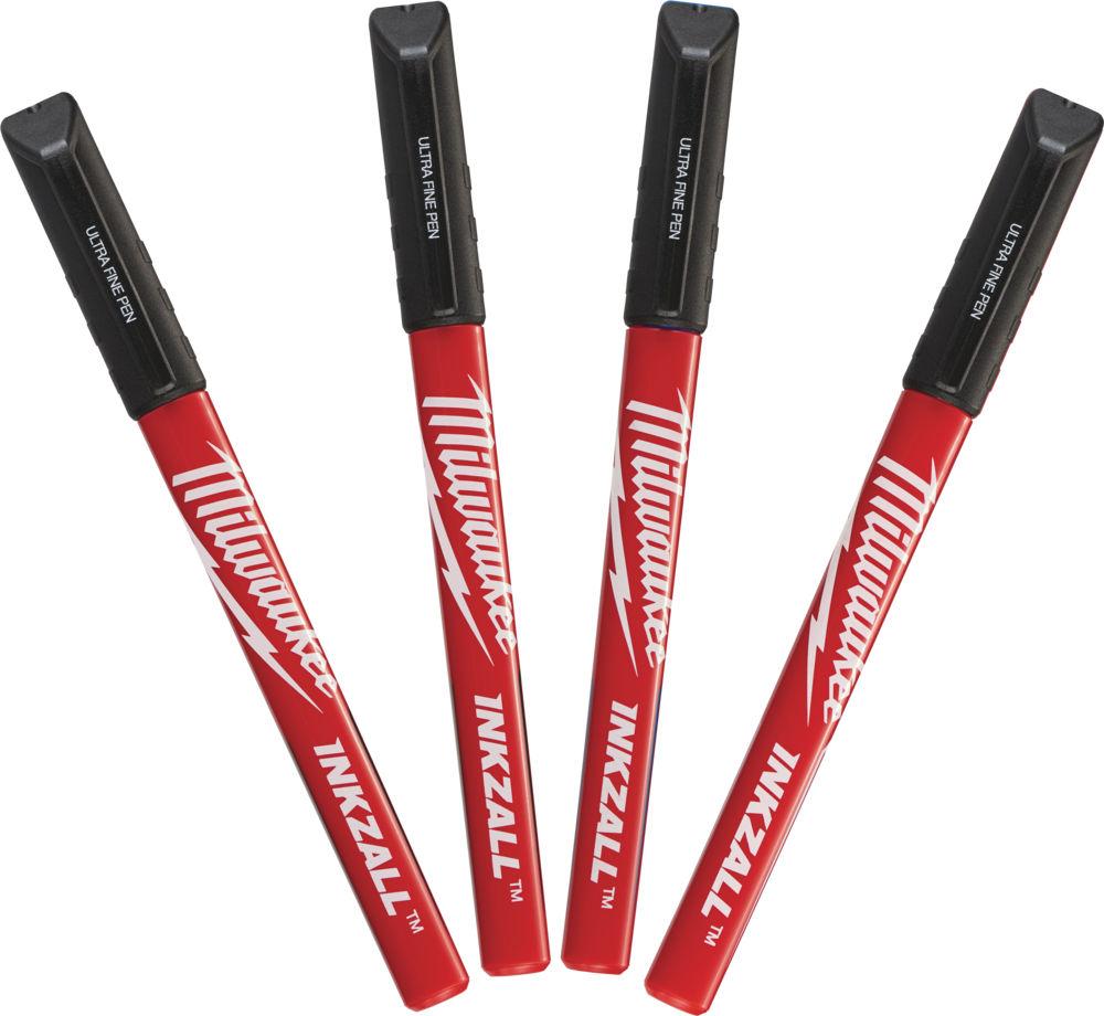 Маркер строительный Milwaukee Inkzall 4шт черный (48223164)