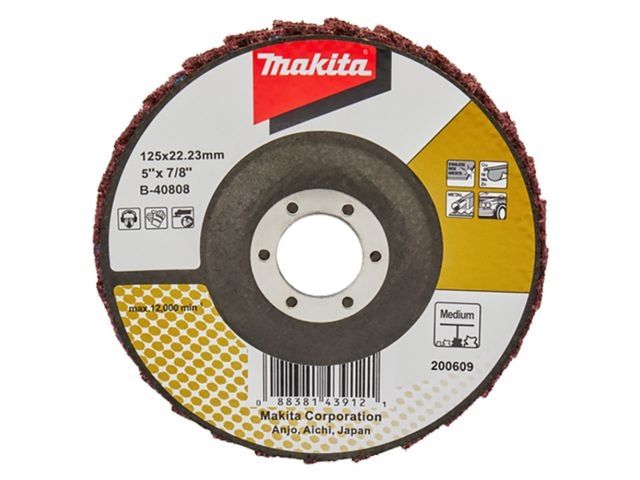 Круг лепестковый 125x22,23 мм, стекловолокно, угловой (сред. полир-ка) B-40808 MAKITA (125x22,23 мм., полировочный диск стекловолокно, угловой (сред.