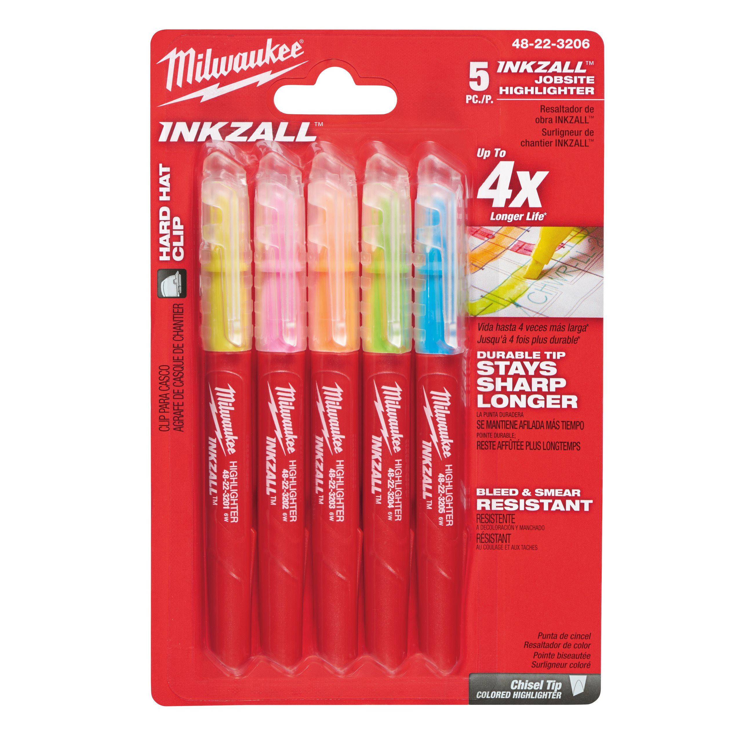 Текстовыделитель строительный Milwaukee Inkzall 5шт (48223206)
