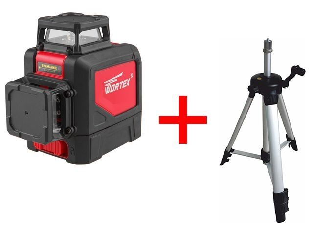 Нивелир лазерный линейный WORTEX LL 0335 D в кор. + АКЦИЯ (проекция: 2 плоскости 360°, до 30 м, +/- 0,3 мм, резьба 1/4")