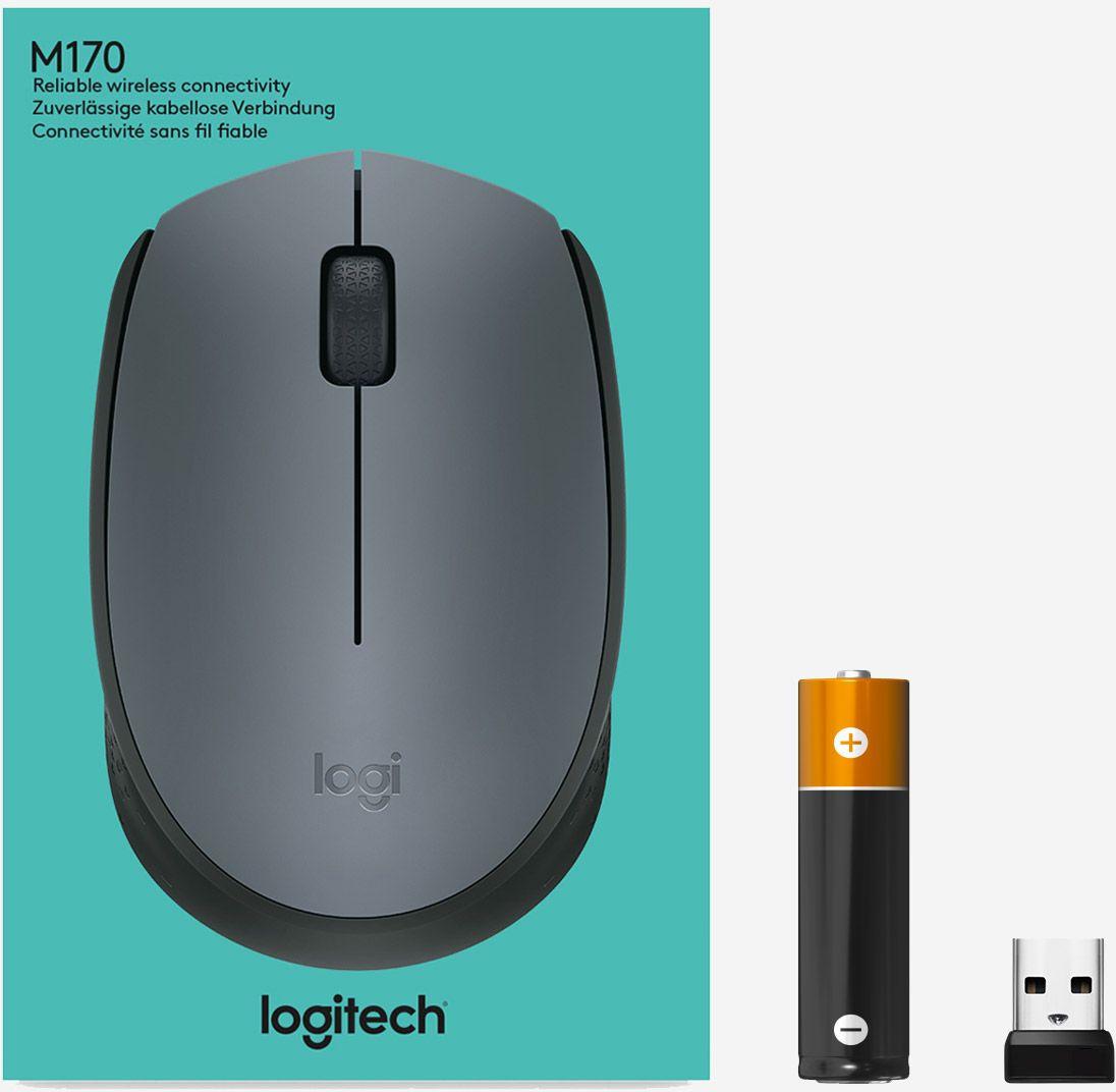 Мышь Logitech M170 серый/черный оптическая (910-004642)