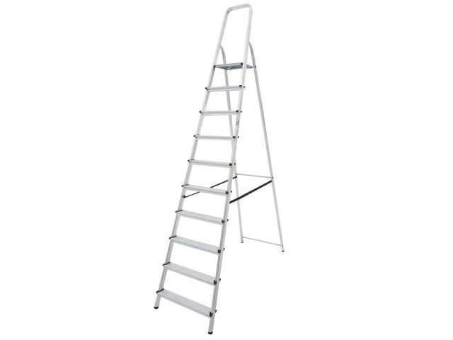 Лестница-стремянка алюм. 217 см 10 ступ. 8,1 кг PRO STARTUL (ST9940-10) (Размеры профиля: Передний каркас 40х20х1,2, Задний каркас 40х20х1,2)