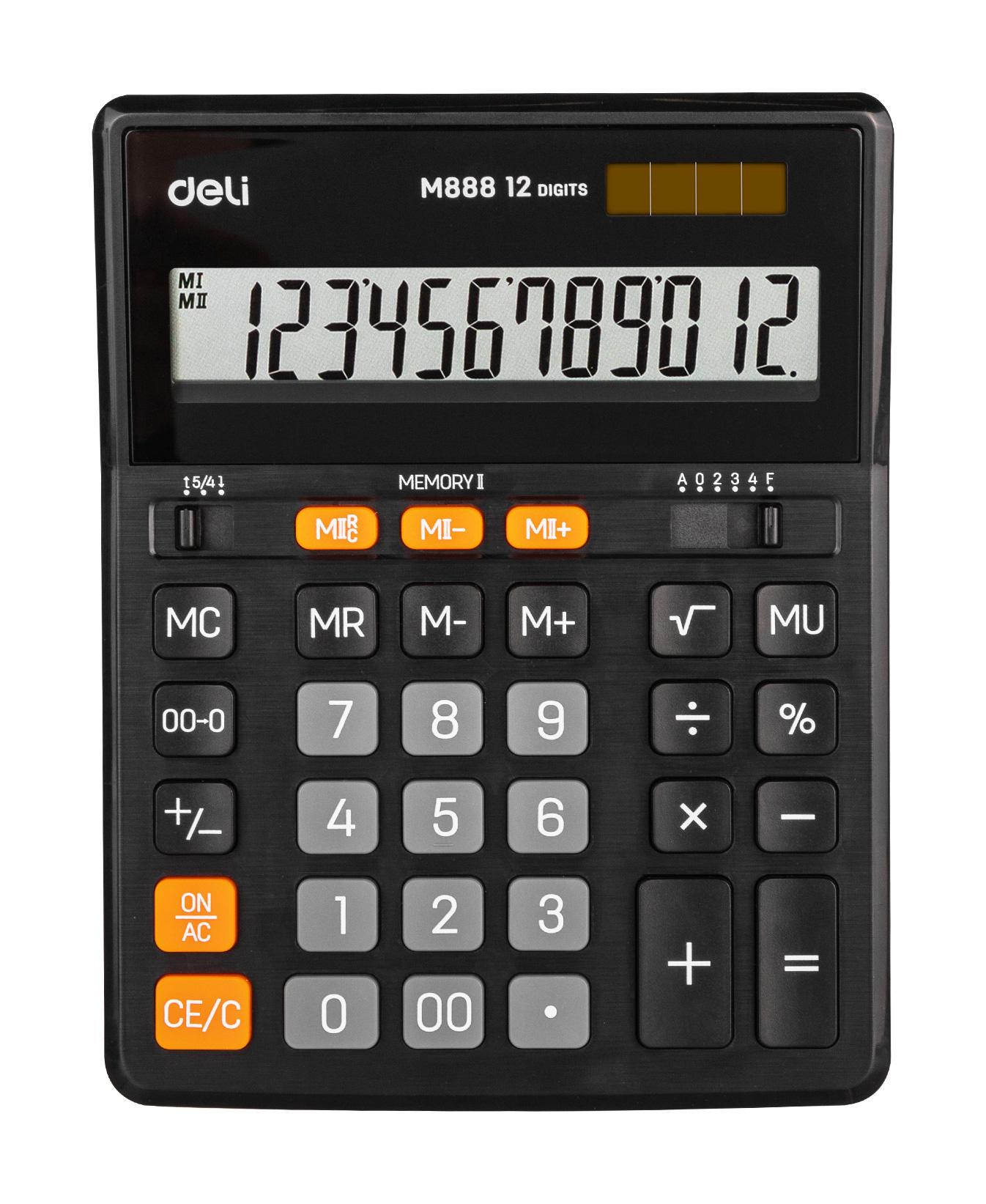 Калькулятор Deli EM888 черный